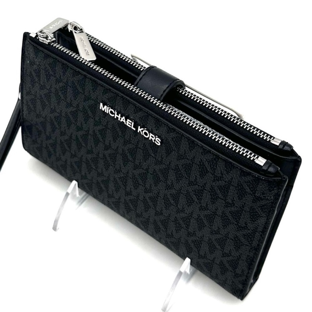 Michael Kors Large Double Zip Wallet Wristlet Black - Picture 6 of 9